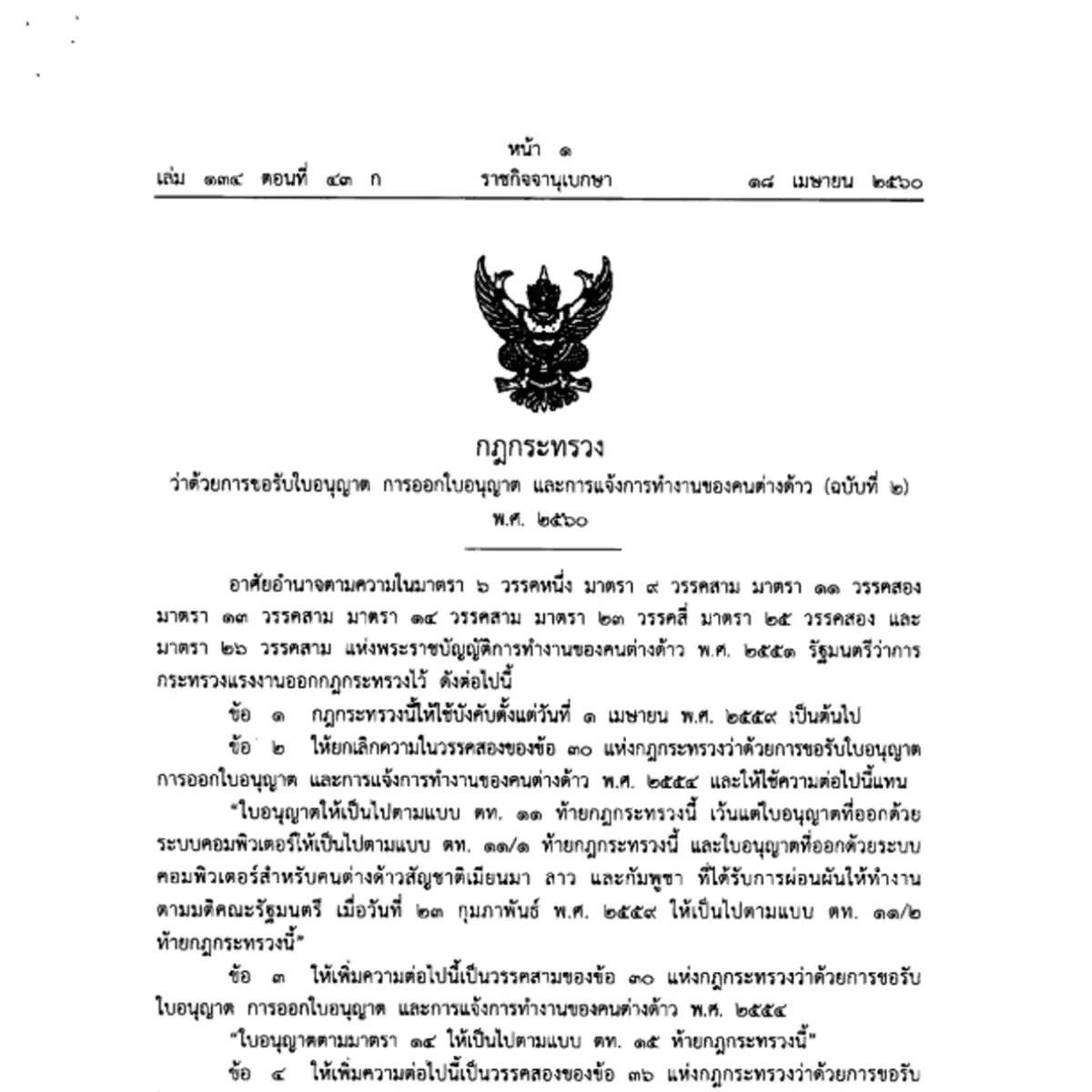 6-ความรู้ - ปก กฎกระทรวงว่าด้วยการขอรับใบอนุญาต